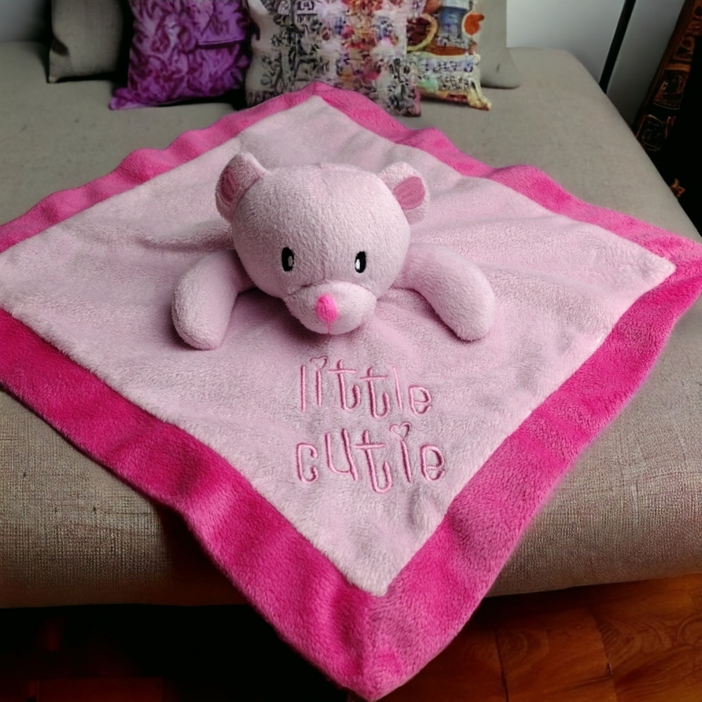 Mini Bean Little Cutie Teddy Bear Security Blanket Baby Lovey Pink 12" Plush